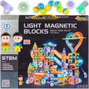 ŚWIECĄCE KONSTRUKCYJNE KLOCKI MAGNETYCZNE dla dzieci TOR dla KULEK 202 el