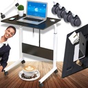 СТОЛ ДЛЯ НОУТБУКА МОБИЛЬНЫЙ СТОЛ НА КОЛЕСАХ РЕГУЛИРУЕМАЯ ВЫСОТА ТЕМНЫЙ СТОЛ