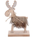 РОЖДЕСТВЕНСКАЯ ФИГУРКА ДЕРЕВЯННОГО ОЛЕНЯ С МЕХОВЫМИ БЛЕСКНЫМИ КОЛОКОЛЬЧИКАМИ