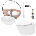 Misa WC Carlo Flat Rimless + Umywalka Sofia + Bateria Graf + Korek Rea