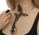 Моющаяся татуировка, временный крест, экзорцизм, череп, крест, XL, кулон