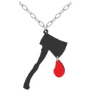 КУЛОН ожерелье ХЭЛЛОУИН черный ТОПОР кровь