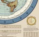 Карта плоской Земли мира Глисон 1892 г. Отремонтированный
