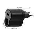 ЧОРНИЙ АДАПТЕР ГНІЗДА АВТОМОБІЛЬНОГО Z USB DO KONWERSJI 220V AC NA 12V DC  (18538240264) фото min 14