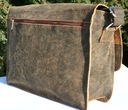 Pánska kožená taška cez rameno poštárka vintage poľsko výroba A4 bronz Odtieň kaki
