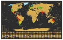 Скретч-карта с картой мира, черные и золотые большие образовательные флаги размера XXL в подарочном тубусе