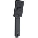 SŁUCHAWKA PRYSZNICOWA KWADRATOWA 3-STRUM. CZARNA