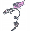 ЮВЕЛИРНЫЕ СЕРЬГИ-УКРАШЕНИЯ НА ЛЕВОЕ УХО, РОЗОВЫЙ ДРАКОН