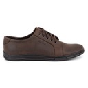 Мужские кожаные туфли POLBUT POLSKIE на шнуровке 320 темно-коричневые 38