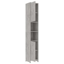 vidaXL Kúpeľňová skrinka, sivá betónová, 30x30x183,5 cm, drevotrieska Výška nábytku 183.5 cm