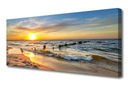 Печать на холсте Морской закат Пляж 125x50