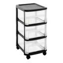 CITY TOWER модульный шкаф с 3 ящиками на колесиках, ЧЕРНЫЙ