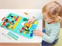 Montessori senzorická manipulačná tabuľa Materiál kov plast šnúrka tkanina