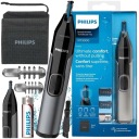 WODOODPORNY TRYMER PHILIPS DO NOSA USZU BRWI WŁOSÓW + ETUI NASADKI BATERIE