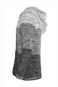 Kardigan s kapucňou Prehoz Sveter Mikina Melanž Model gruby ciepły cieniowany