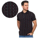 ФУТБОЛКА ПОЛО МУЖСКАЯ ИЗ ХЛОПКА, КАРТОЧНЫЙ УЗОР, ПОЛУМОРАЖ 3XL, ЧЕРНАЯ