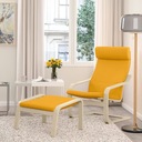 IKEA POANG Podnožka okl breza Skiftebo žltá Hĺbka nábytku 54 cm