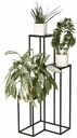 ПОДСТАВКА ДЛЯ ЦВЕТОВ ПОЛКА ДЛЯ ЦВЕТОВ МЕТАЛЛИЧЕСКАЯ ПОДСТАВКА ДЛЯ ТРЕХ РАСТЕНИЙ LOFT - ЧЕРНАЯ