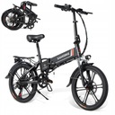 Składany rower elektryczny SAMEBIKE motorower e-bike 80km 20'' 350W 35KM/H Hamulce tarczowe mechaniczne
