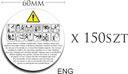 Предупреждающие наклейки на свечи, пиктограммы ENG 150