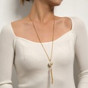 Ожерелье-цепочка с серебряной кисточкой и жемчугом, длинная кисточка, осенний свитер