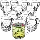 12x НАБОР СТАКАНОВ ЧАЙНЫЙ КОФЕ 230мл НАБОР СТАКАНОВ С РУЧКОЙ ДЛЯ НАПИТКОВ