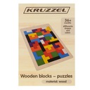 Tetris Skladačka Drevené kocky 3D puzzle Logická hra Montessori Tangram Farba viacfarebná