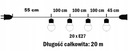 Садовая гирлянда НАРУЖНЫЕ гирлянды 20 м + 20 светодиодных лампочек E27