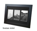 GALERIA na 3 zdjęcia 86x54 mm instax mini CZARNA ramka wybór passe-partout