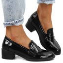 Черные женские весенние лакированные туфли на высоком каблуке, низкие, размер 888-868, 38 размер.