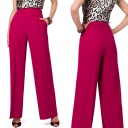 ЭЛЕГАНТНЫЕ ЖЕНСКИЕ ДЛИННЫЕ ШИРОКИЕ БРЮКИ, ФИОЛЕТОВЫЕ 40 Л