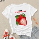 Dámske tričko Harajuku Fashion Fruit Strawberry P Dominujúca farba biela