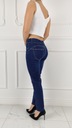 WYGODNE SPODNIE DAMSKIE JEANSOWE W GUMKĘ Plus Size Blue Zapięcie brak