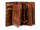 Женский горизонтальный винтажный кожаный кошелек из трех предметов