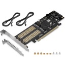 Адаптер контроллера 3x M.2: SATA + NVMe + mSATA PCI-e x16