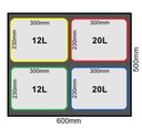 Комплект контейнеров для сортировки мусора с фильтром 2x20л 2x12л для шкафов мин. 60см.