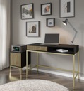 Nočný stolík RAVENNA 41x40 stolík kontajner čierny dub artisan rám zlatý Hĺbka nábytku 40 cm