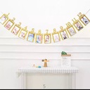 Фото украшение гирляндой на первый день рождения на годик месяцы жизни золото