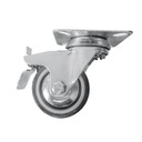 Колесо обрезиненное на шарикоподшипнике fi-50 с тормозом.