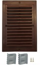 ВЕНТИЛЯЦИОННАЯ РЕШЕТКА 14X21 ДЫМОХОД, УГЛОВАЯ, КОРИЧНЕВАЯ РАМКА