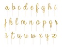 Toppery Alfabet, złoty, 9,5-12cm (1 op. / 53 szt.) Szerokość produktu 180 cm