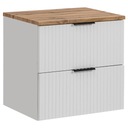 Szafka pod umywalkę 60 cm ADEL WHITE z blatem DĄB WOTAN
