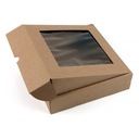 25х25х5 см Коробка с окном квадратная Эко коричневый - Набор из 5 шт.