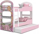 Łóżko piętrowe 190x80 + grafika DOMINIK 3-osobowe