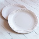 Тарелки Одноразовые бумажные десертные тарелки, белые, 18 см, 100 шт, ЭКО