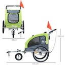Зеленый велоприцеп для животных, коляска с амортизатором для собак