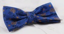 Мужской галстук-бабочка с нагрудным платком Alties - темно-синий с цветами
