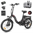 SAMEBIKE CY20 Міський складний електричний велосипед, запас ходу 70 км, 20 дюймів 165 ~ 200 см