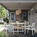 IKEA BONDHOLMEN Stôl + 4 stoličky s podrúčkami biela/béžová Kód výrobcu 195.498.34