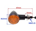 2x Smerovky Kovové LED Raketa M8 x 1.25 Čierne Oranžové Tienidlo Výrobca Motonet